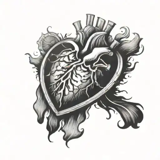 Anatomical Heart Finger Print Inside Watch Face