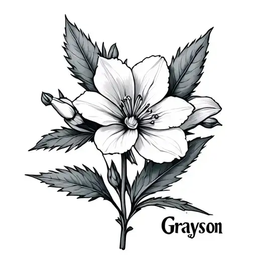 Larkspur With The Stem Saying 'Grayson'