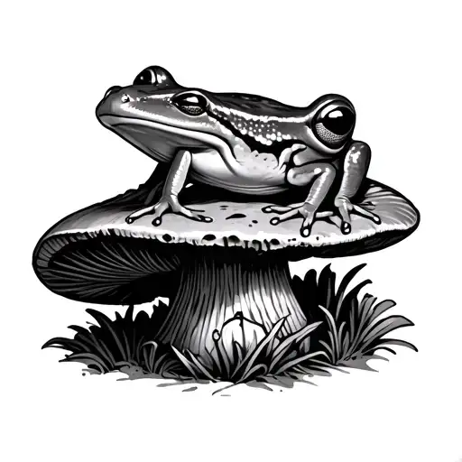 Frog On Mushroom