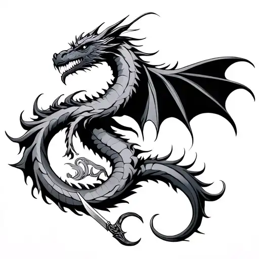 Sword And Western Dragon