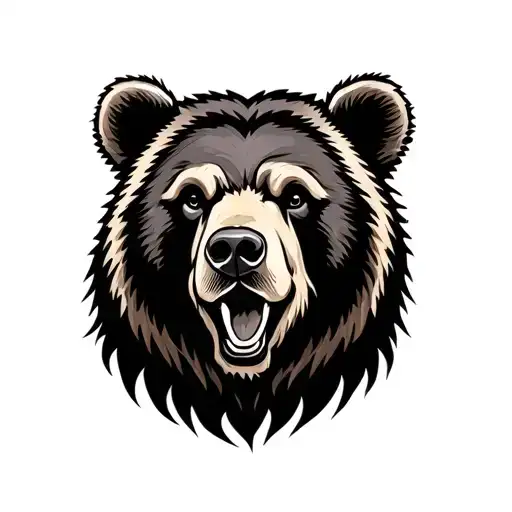 American Traditional Bear Head