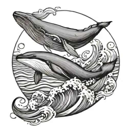 Whale And Ocean Waves