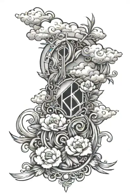 The Words Key'lani Surrounded By Clouds And Start