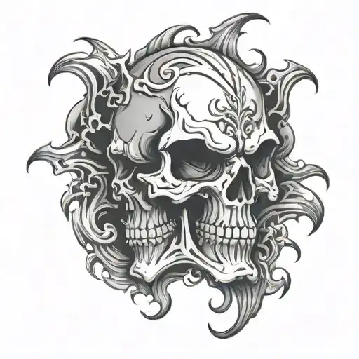 Skull Vampire With Smoke Forming