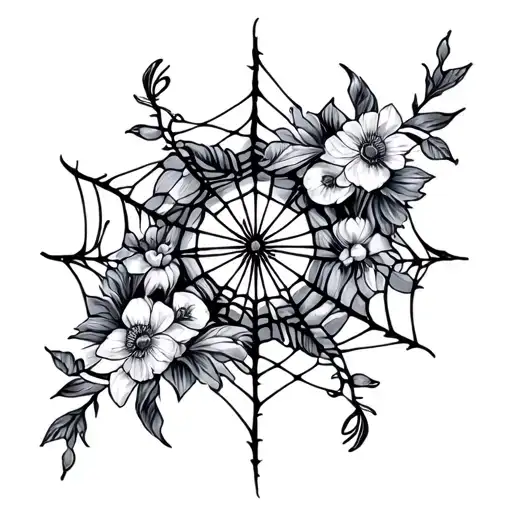 Delicate Floral Spider Web