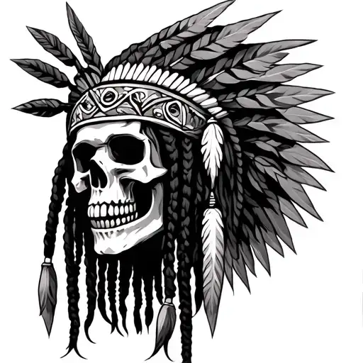 Skull W Dreadlocks Dress As Native American Fixing Plumbing