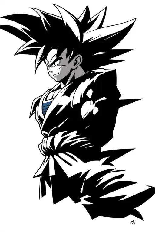 Dbz Tattoo Design Featuring Super Saiyan 2 Gohan From Cell Saga
