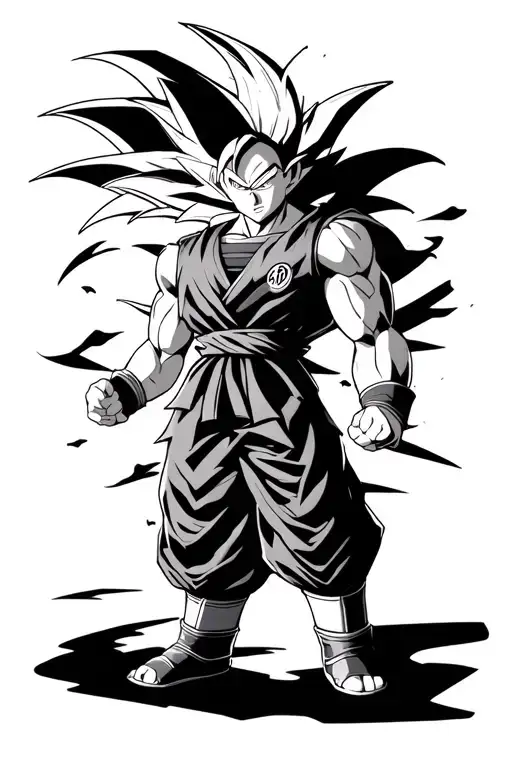 Dbz Tattoo Design Featuring Super Saiyan 2 Gohan From Cell Saga