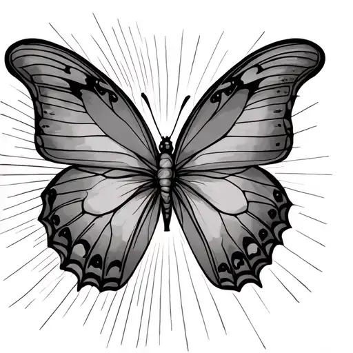 Butterfly With Rays