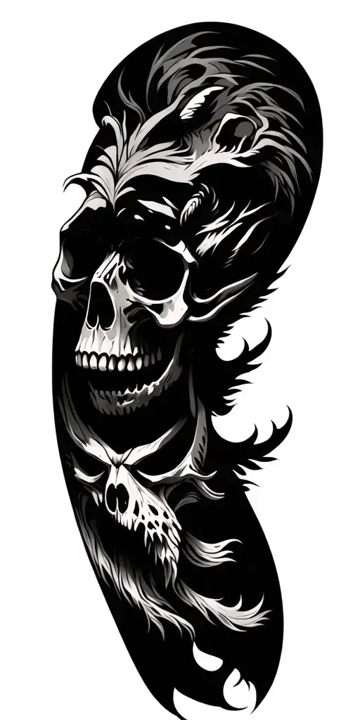 Skull Surrounded By Animals