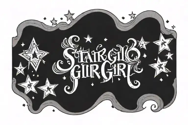 Tramp Stamp That Says Star Girl And That Has A Heart Tattoo