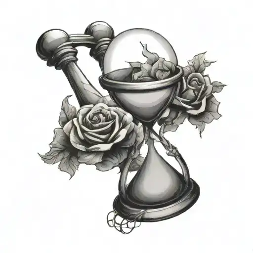 Hourglass In The Hands Of Death Tattoo