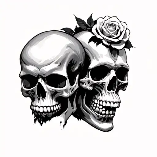 Skulls Facing Each Other