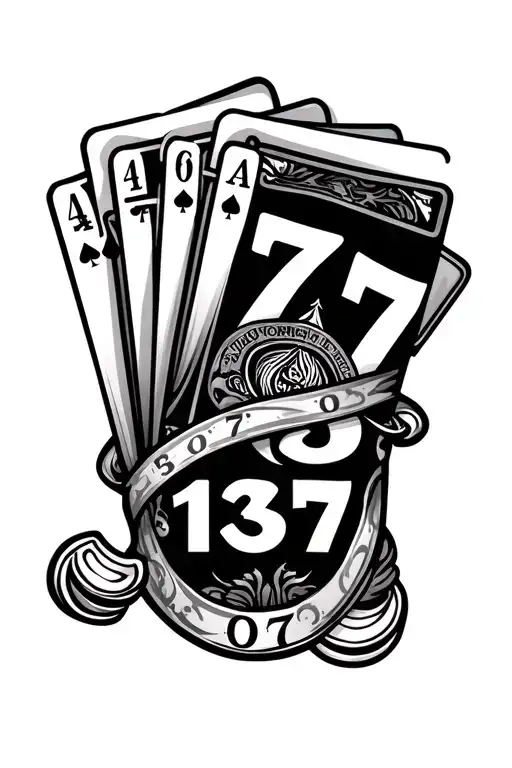 Gambling Theme With Numbers 777 And 13