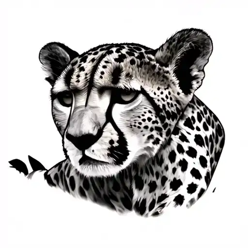 Cheetah Hunting With Cub