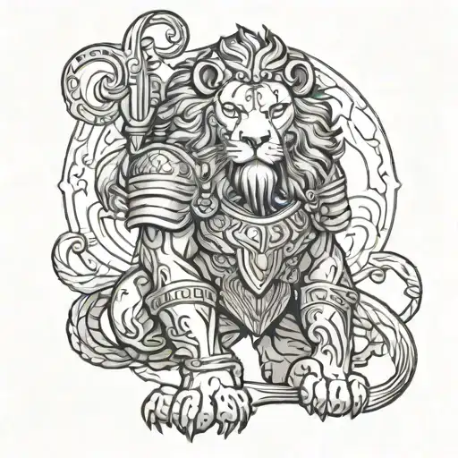 Leo Zodiac Sign As A Soldier Standing