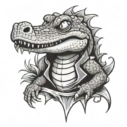 Lettre T A E With Crocodile Cartoon Version