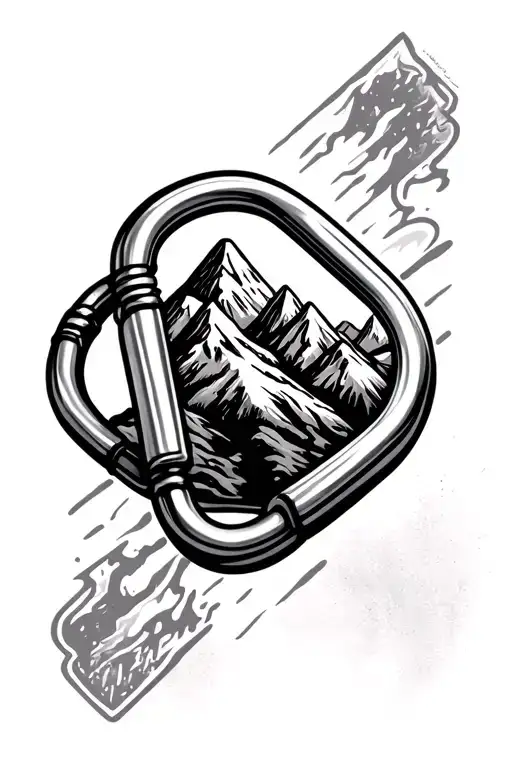 Carabiner With Mountains Inside