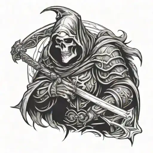Grim Reaper Wearing Medival Armour