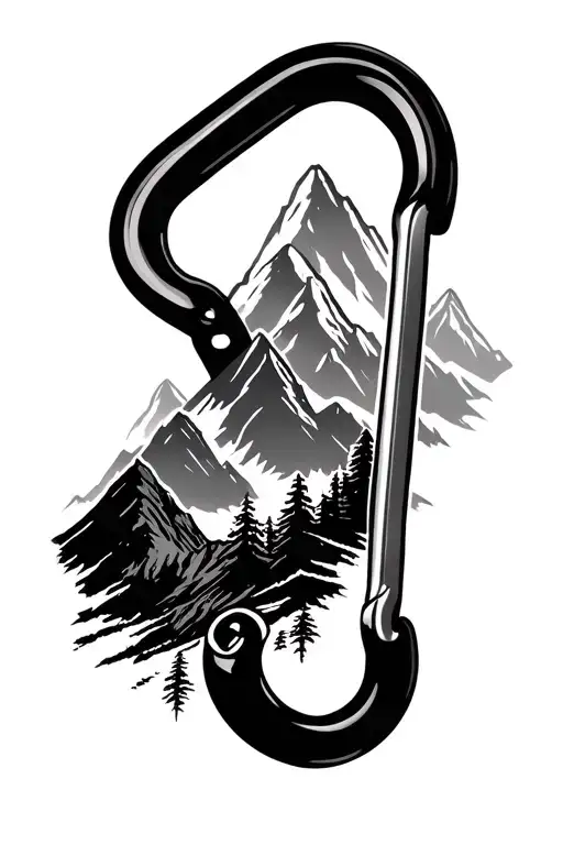 Carabiner With Mountains Inside