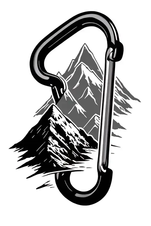 Carabiner With Mountains Inside