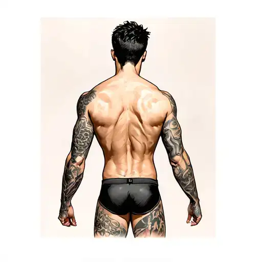 Behind View Man In Jockstrap