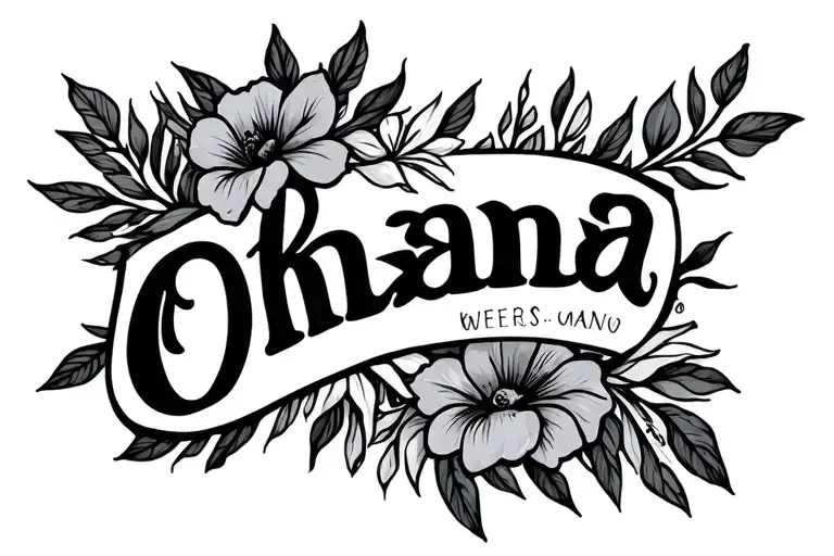Mother Tattoo Featuring The Word Ohana And Children's Initials