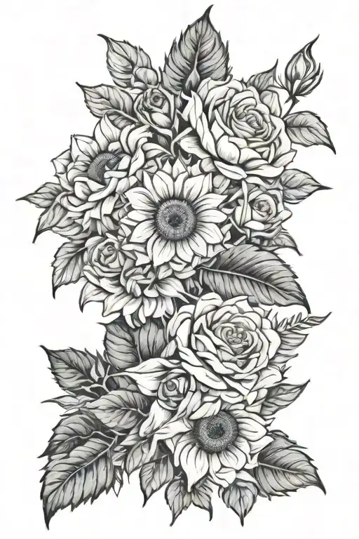 Sunflowers Roses Daisies