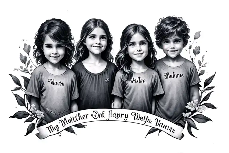 Mother Tattoo Featuring Children's Names