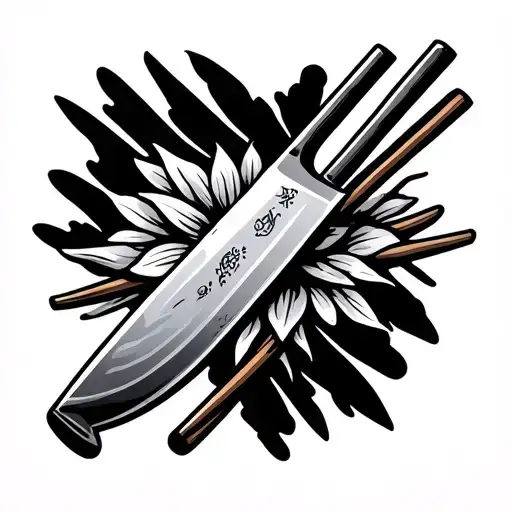Butcher Knife And Chopsticks