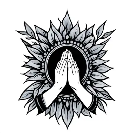 Small Tattoo Representing Prayer And Friendship