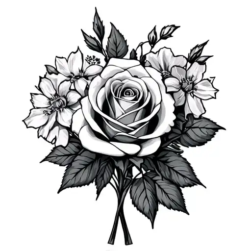 Rose And Larkspur Bouquet