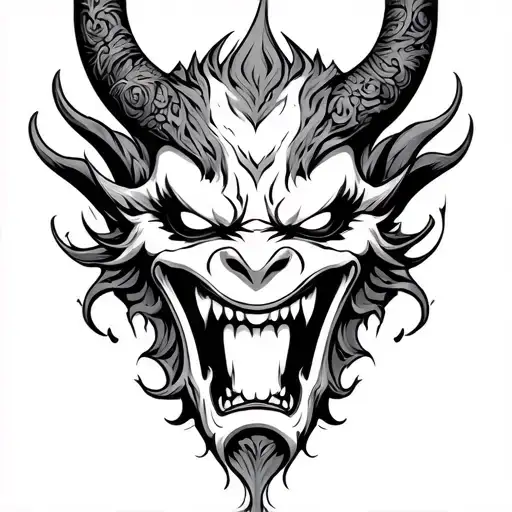 Oni Mask It's Biting Nails