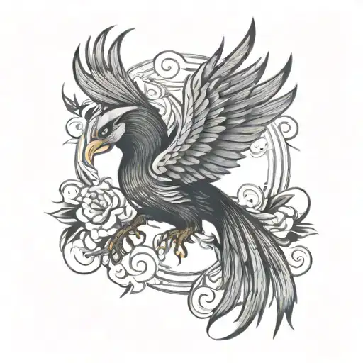 Phoenix Tattoo Men Leg