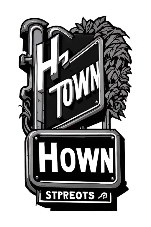 Htown Street Sign Surrounded