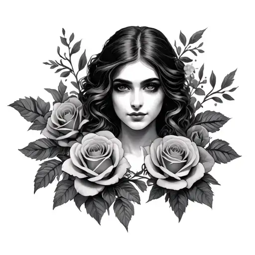 Florence Dane Surrounded By Roses