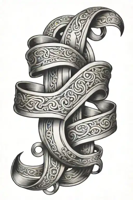 Number 3 With A Ribbon Intertwined