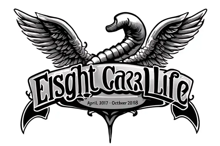April 5Th 2017 - October 27Th 2018 Esophageal Cancer Logo Fight For Life Tattoo