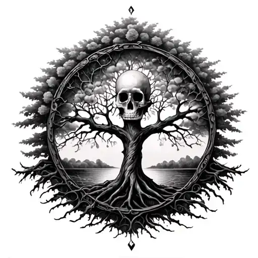 Tree Of Life And Memento Mori Conceptual