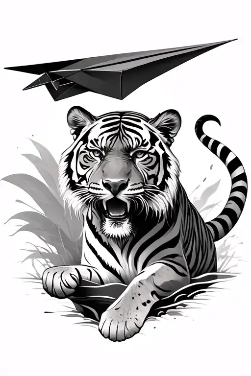 Tiger And Paper Plane Flying