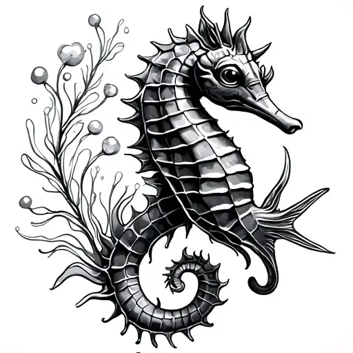 Sea Horse With Sterfish Inside