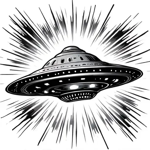 Ufo With Beam Light Shining