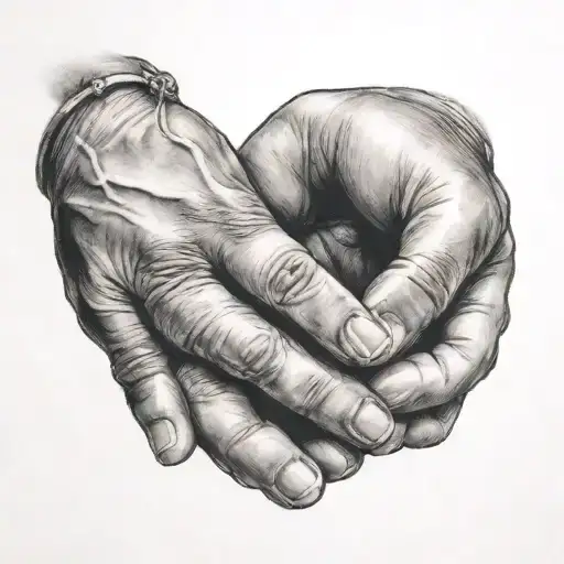 3 Baby Hands Holding My Hand Holding Each Other Tattoo