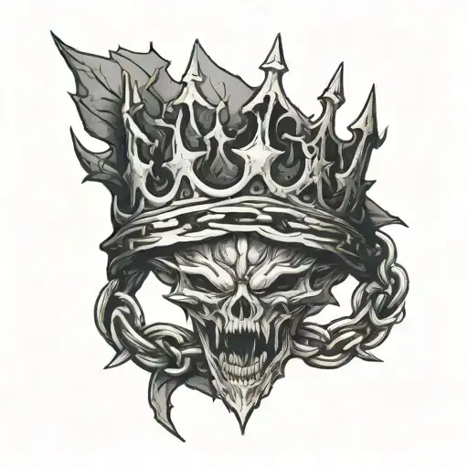 Small Minimalistic Thorn Crown That Looks Like A Broken Chain