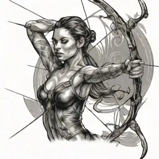 Female Contemporary Dancer With A Female Compound Archer