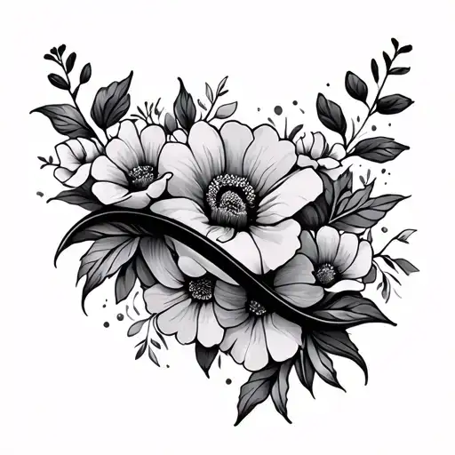 Infinity Symbol And Flowers