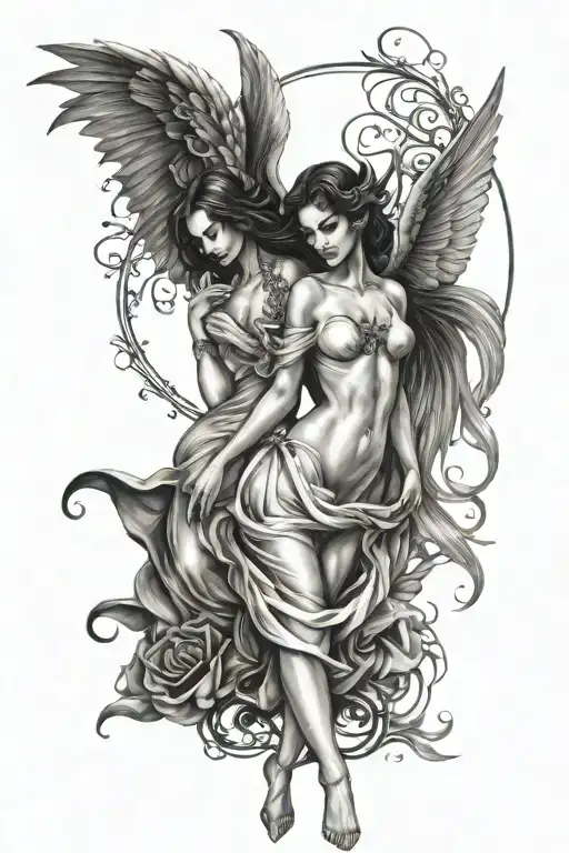 Sexy Angel And Sexy Devil Woman
