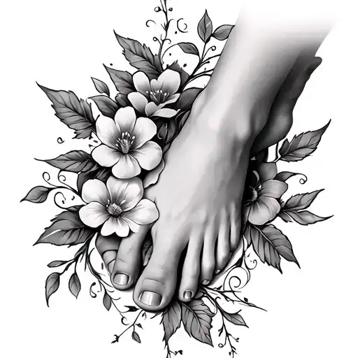 Vines And Flowers For Foot And Toes