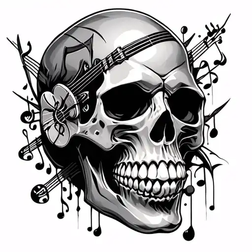 Metal Skull And Music