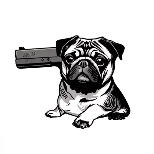 Thug Pug With Glock